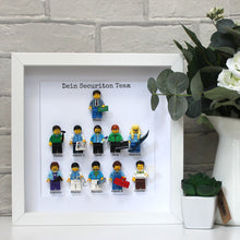 Load image into Gallery viewer, Personalised Lego work group in a white box frame 
