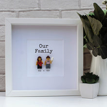 Load image into Gallery viewer, Personalised Lego family Mum &amp; Child - white frame
