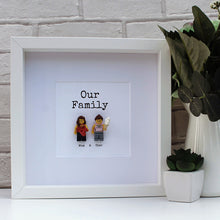 Load image into Gallery viewer, Personalised Lego family Mum & Child - white frame