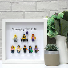 Load image into Gallery viewer, Personalised Lego girls 30th Birthday white frame
