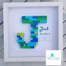 Load image into Gallery viewer, New Baby Lego Initial white frame
