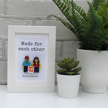 Load image into Gallery viewer, Personalised Made for each other couples lego figure frame