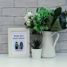 Load image into Gallery viewer, Personalised Made for each other couples lego figure frame