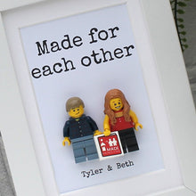 Load image into Gallery viewer, Personalised Made for each other couples lego figure frame
