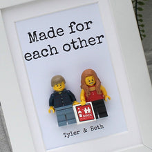Load image into Gallery viewer, Personalised Made for each other couples lego figure frame