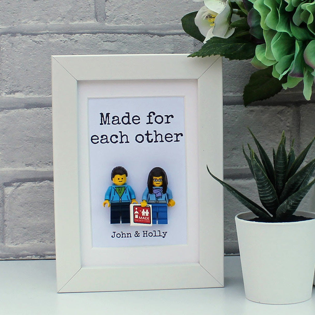 Personalised Made for each other couples lego figure frame