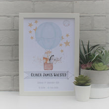 Load image into Gallery viewer, Personalised Newborn Baby animal Print