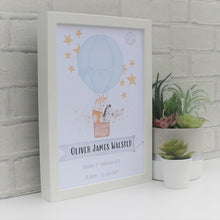 Load image into Gallery viewer, Personalised Newborn Baby animal Print