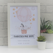 Load image into Gallery viewer, Personalised Newborn Baby animal Print