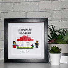 Load image into Gallery viewer, New home, New frame - personalised new house lego black frame
