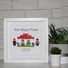 Load image into Gallery viewer, New home, New frame - personalised new house lego white frame
