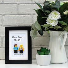 Load image into Gallery viewer, Personalised lego minifigure black frame - One year built

