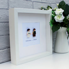 Load image into Gallery viewer, Star Wars I Love you ... I know - white frame