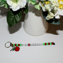 Load image into Gallery viewer, Personalised name beaded keyring