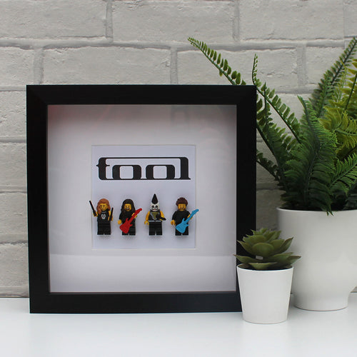 Black boxed minifigure frame of the band Tool