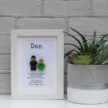 Load image into Gallery viewer, Will you be my Godparent? Personalised lego minifigure frame in white