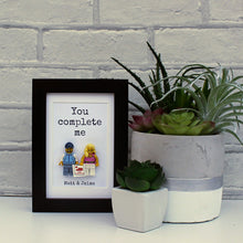 Load image into Gallery viewer, Personalised You complete me couples frame in black