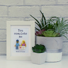 Load image into Gallery viewer, Personalised You complete me couples frame