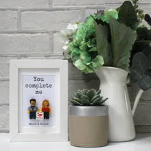 Load image into Gallery viewer, Personalised You complete me couples frame in white
