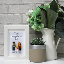 Load image into Gallery viewer, Personalised You complete me couples frame in white