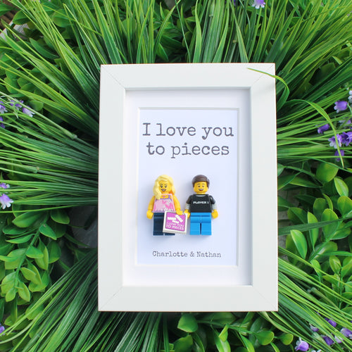 I love you to pieces white frame
