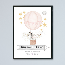 Load image into Gallery viewer, Personalised Newborn Baby animal Print