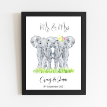 Load image into Gallery viewer, Personalised Wedding Elephant print
