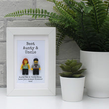Load image into Gallery viewer, Personalised lego minifigure white frame - best Aubty &amp; Uncle
