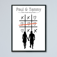 Load image into Gallery viewer, Couple hearts and crosses print - black frame