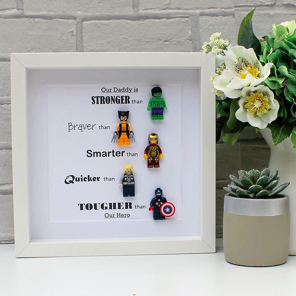 Superhero Lego Minifigure white frame